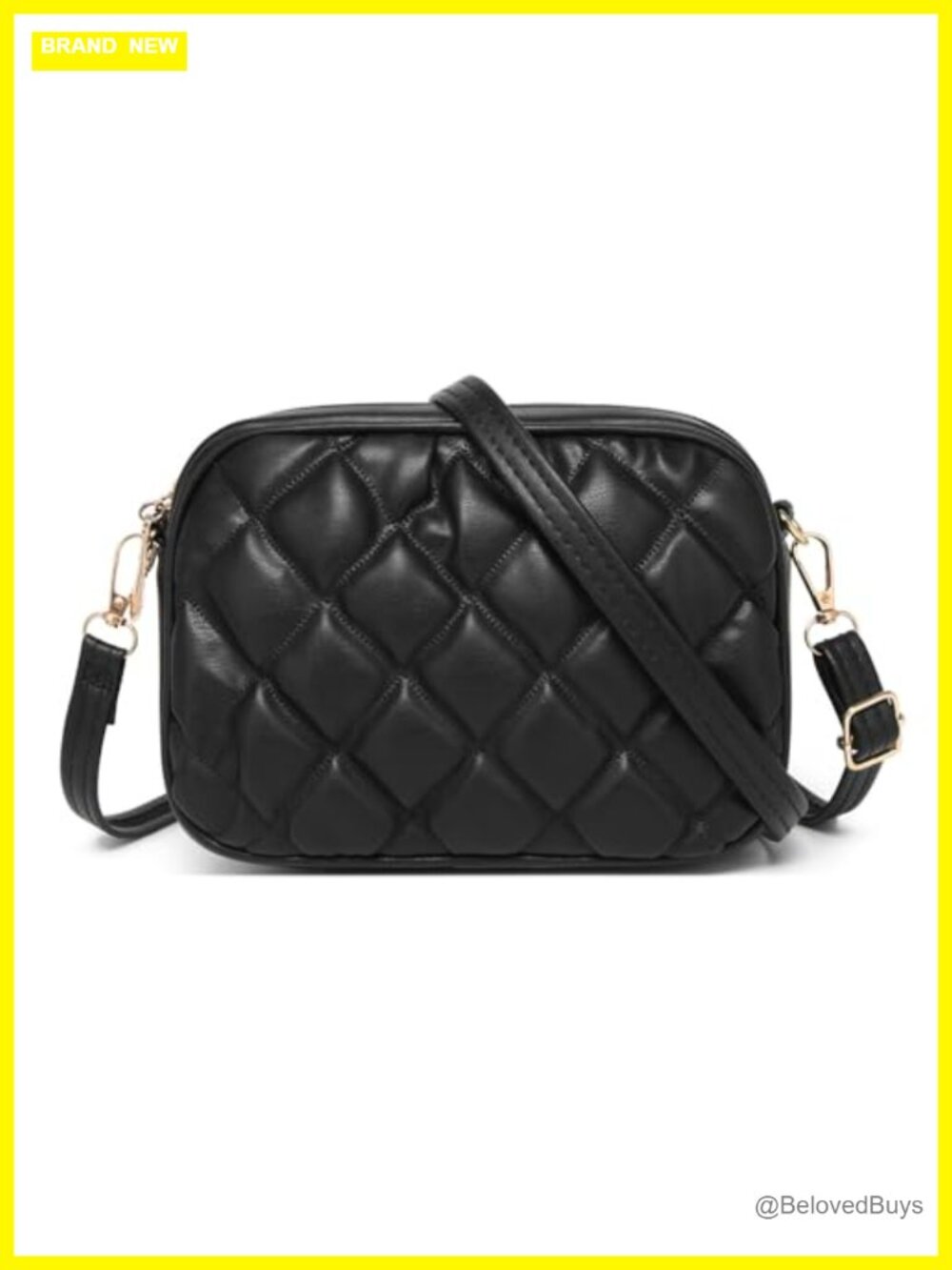 Quilted Faux Leather Crossbody Bag, Small Shoulder Purse Women